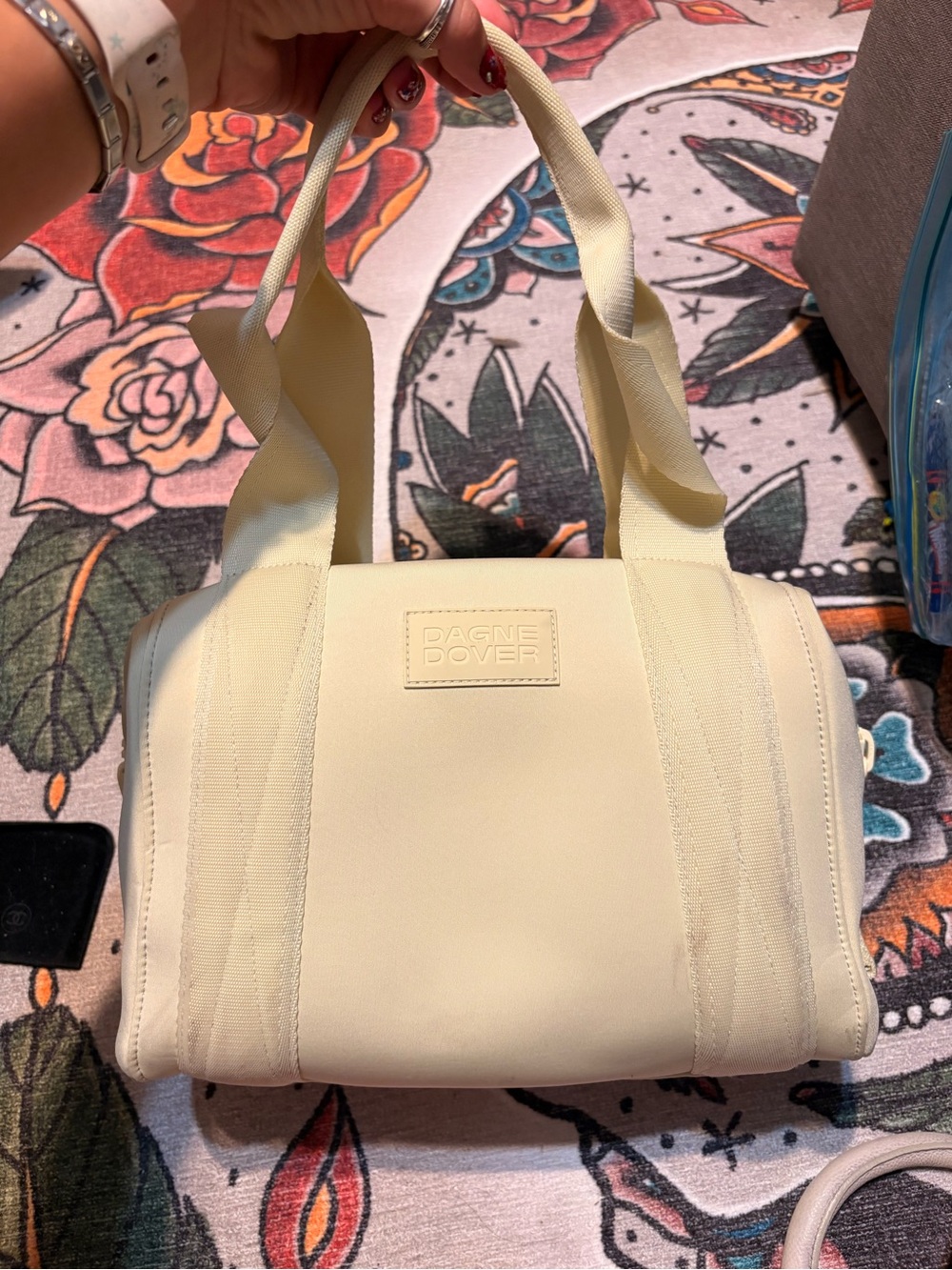 Dagne Dover Cream Mini Duffel Crossbody with Removable Pouch
